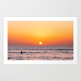 Surf Sunset Art Print