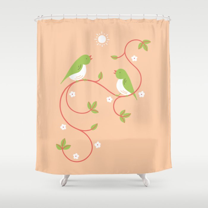 Spring Day (peach) Shower Curtain