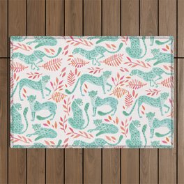 Cheetah Collection – Mint & Pink Outdoor Rug