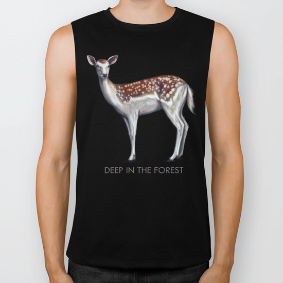Deer in the forest Biker Tank