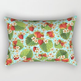 Botanical Strawberries Rectangular Pillow