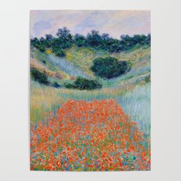 Poppy Field in a Hollow near Giverny Claude Monet Poster