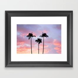Palm Trees Sunset Photography Framed Art Print