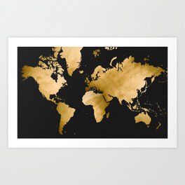 Map! (in GOLD) Art Print