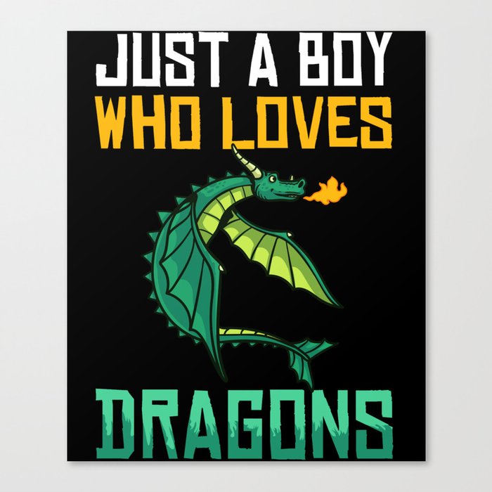 Dragon Head Funny Cute Fantasy Creature Canvas Print