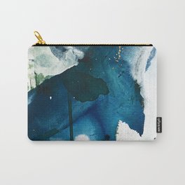 Untamed: a pretty, minimal, abstract painting in blue, white and gold by Alyssa Hamilton Art  Carry-All Pouch
