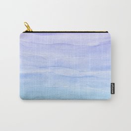Layers Blue Ombre - Watercolor Abstract Carry-All Pouch | Aqua, Painting, Abstract, Agate, Bohemian, Multicolor, Stripes, Pattern, Blue, Waves 