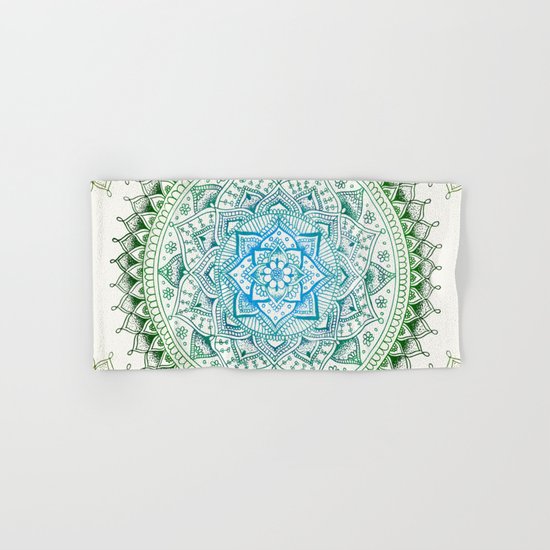 Forest Colours Flower Mandala Hand & Bath Towel