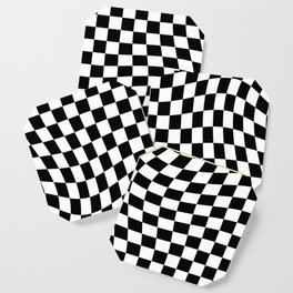 Check VIII - Black Twist — Checkerboard Print Coaster