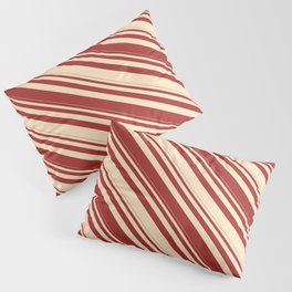 [ Thumbnail: Brown & Bisque Colored Lined Pattern Pillow Sham ]