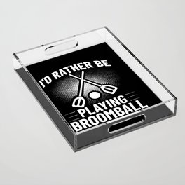Broomball Stick Game Ball Player Acrylic Tray