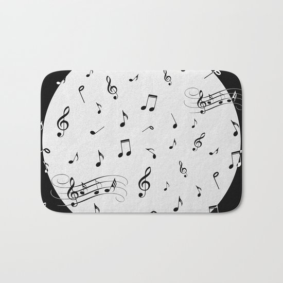 Music Black and White Bath Mat