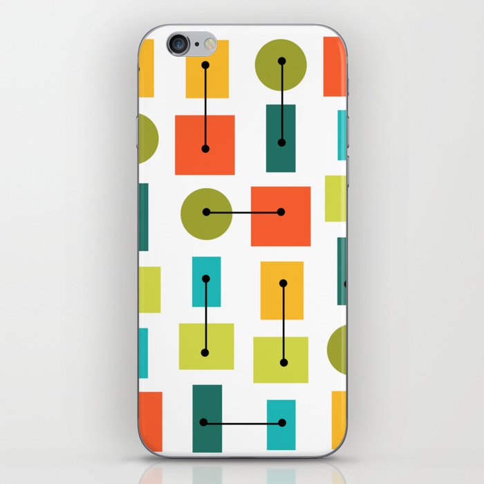 Atomic Age Simple Shapes Multicolored iPhone Skin