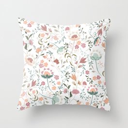 Rococo inspired flowers Throw Pillow