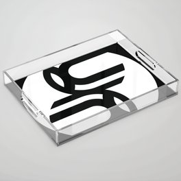 Black and white modern abstract Acrylic Tray