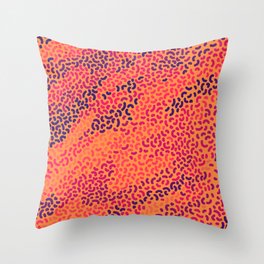 Coral Abstract Wildflowers Punch Throw Pillow