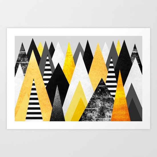 Yellow Peaks Art Print