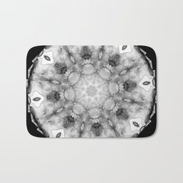 Black White And Gray Art - Crystal Light Mandala Bath Mat