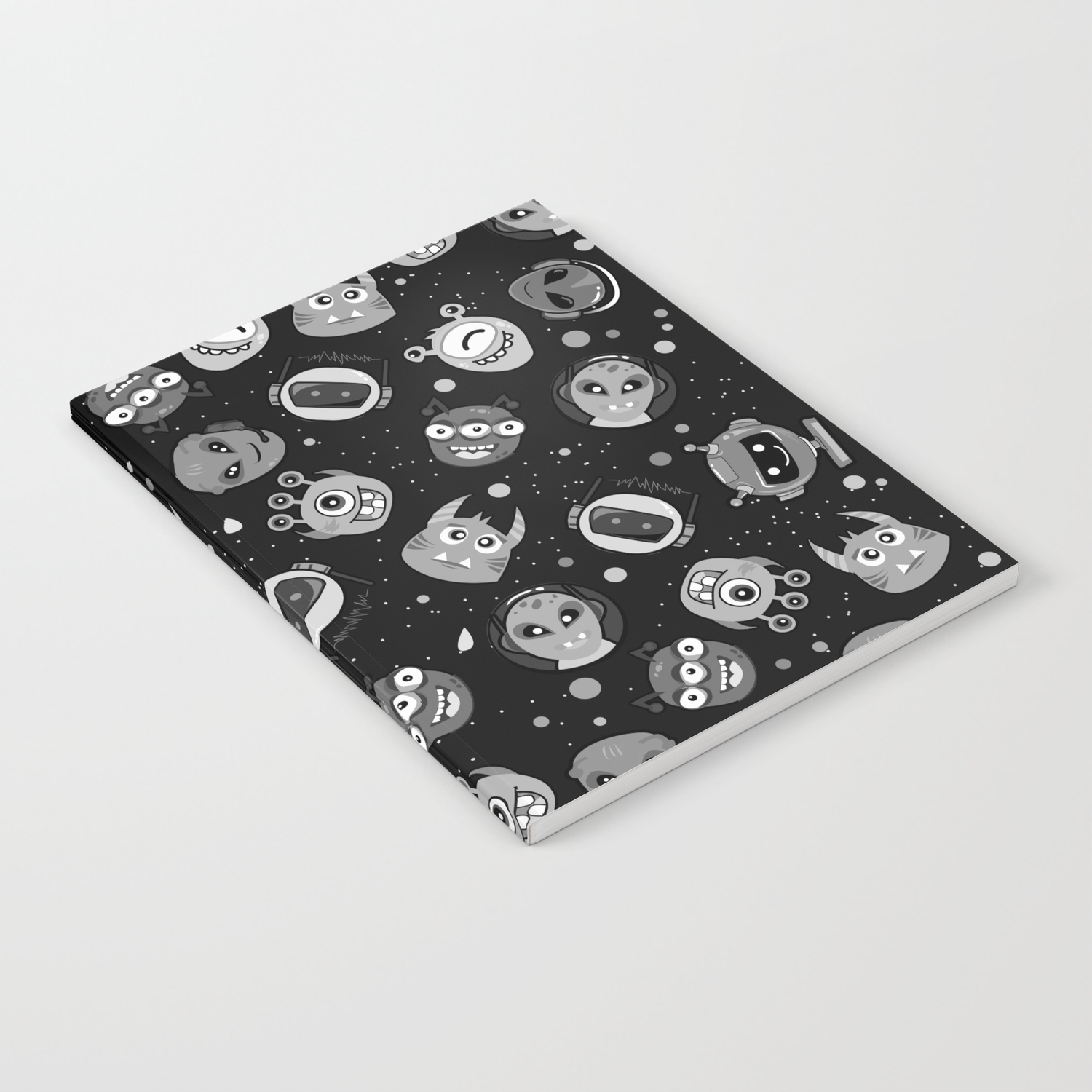 Cute Space Alien Doodle Art Notebook By Hexelus Society6