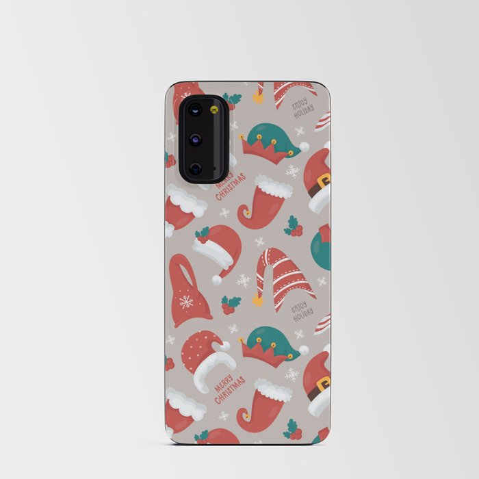 Christmas gnomes seamless pattern Android Card Case