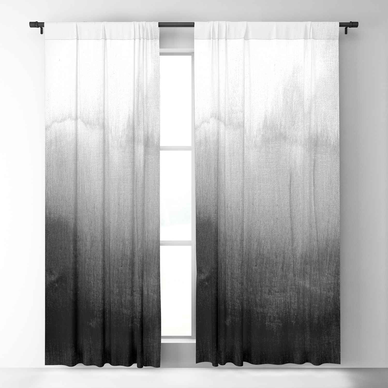 Modern Black And White Watercolor, Black And White Curtain