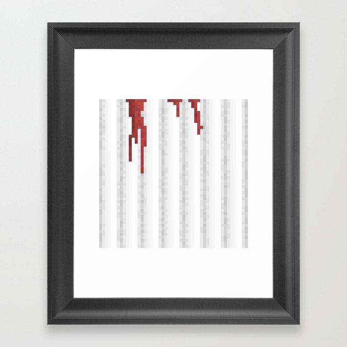 Pixel Blood Shower Curtain Framed Art Print