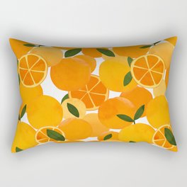 mediterranean oranges still life  Rectangular Pillow