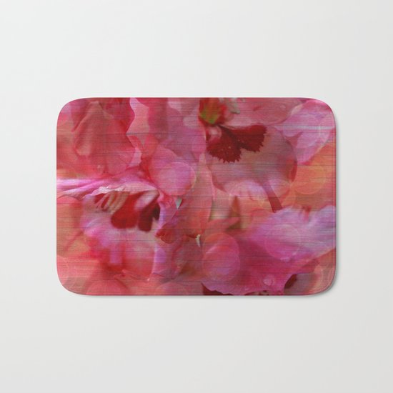 Vintage Pink Gladiola Abstract Bath Mat