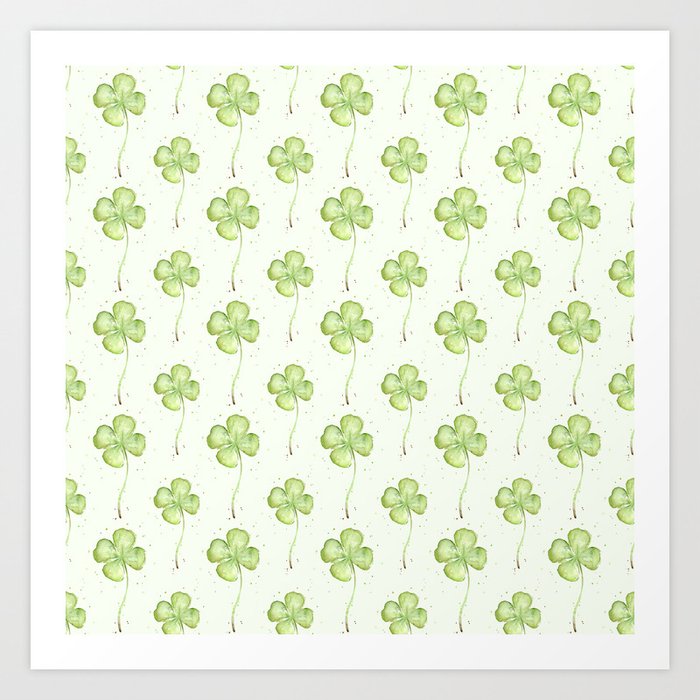 Four Leaf Clover Pattern Art Print