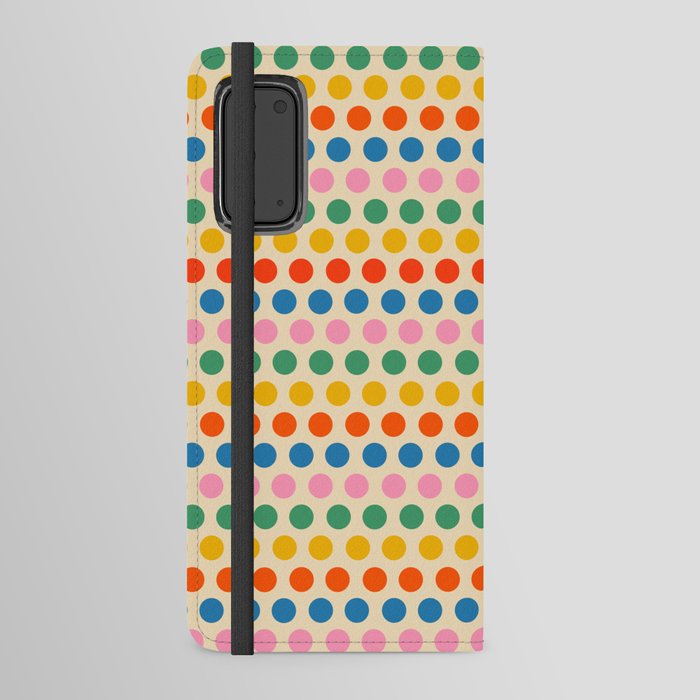 Polka Dot Stripes Pattern in Retro Rainbow Colors  Android Wallet Case