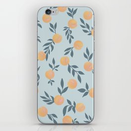 Peaches & Leaves Pattern iPhone Skin