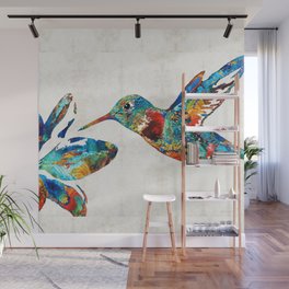 Colorful Hummingbird Art by Sharon Cummings Wall Mural