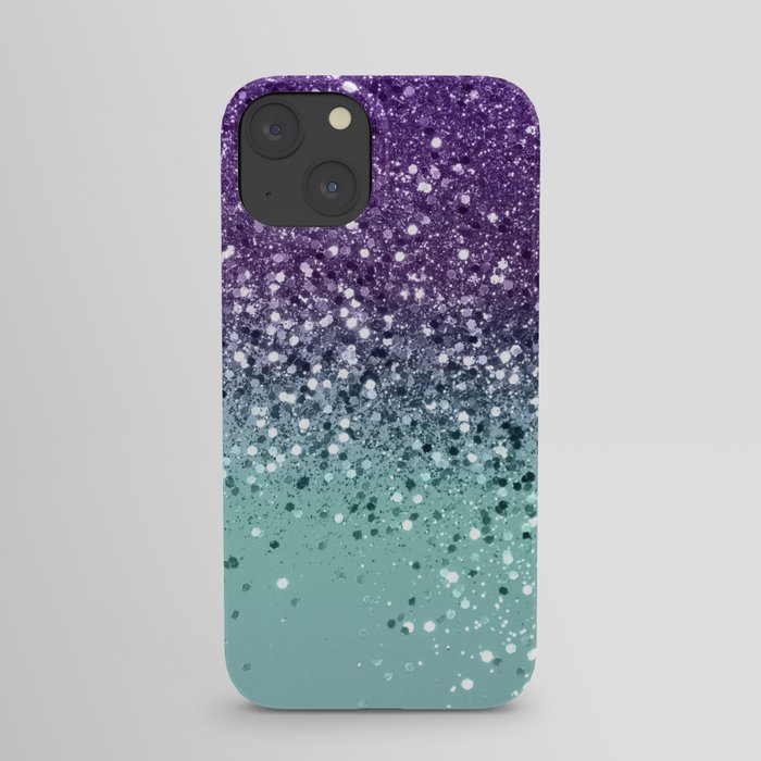 Purple Teal Mermaid Ocean Glitter #1 (Faux Glitter) #shiny #decor #art #society6 iPhone Case