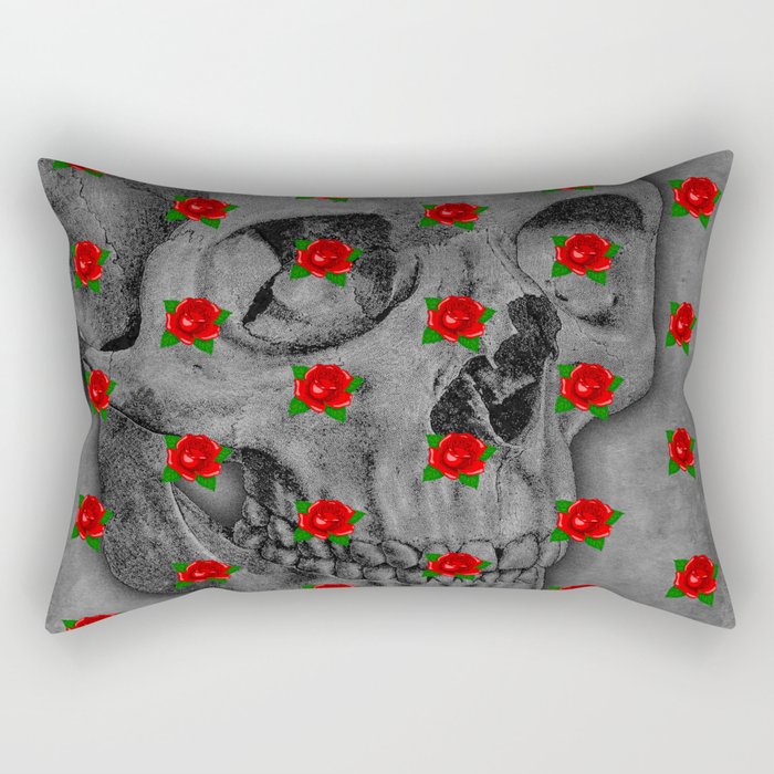 No Bed of Roses / Skull and rose design Rectangular Pillow