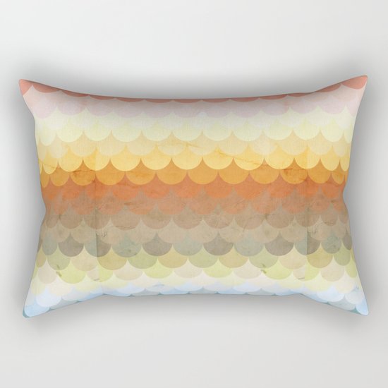 Half Circles Waves Color Rectangular Pillow