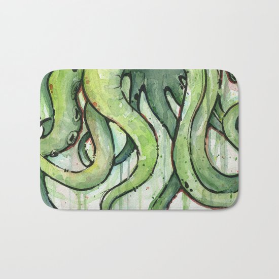 Cthulhu Green Tentacles Bath Mat