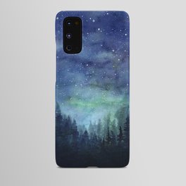 Watercolor Galaxy Nebula Northern Lights Painting Android Case