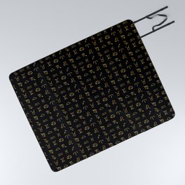 Zodiac constellations symbols in gold Picnic Blanket