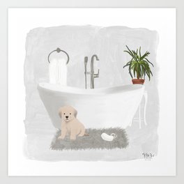 Tub and pup Art Print