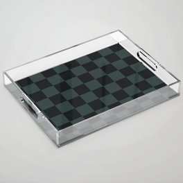 Dark Cyan Checkerboard  Acrylic Tray