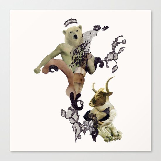 Wrestling the Minotaur Canvas Print
