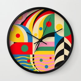 Barcelona Artists Inspired Abstract Geometry  Wall Clock