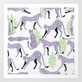 Purple cheetahs pattern Art Print