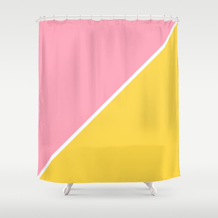 Pink and Yellow Abstract Shower Curtain