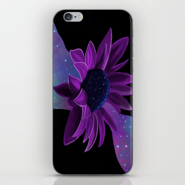 Purple Splash Space Flower iPhone Skin