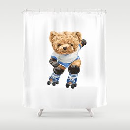 Skating Bear Shower Curtain