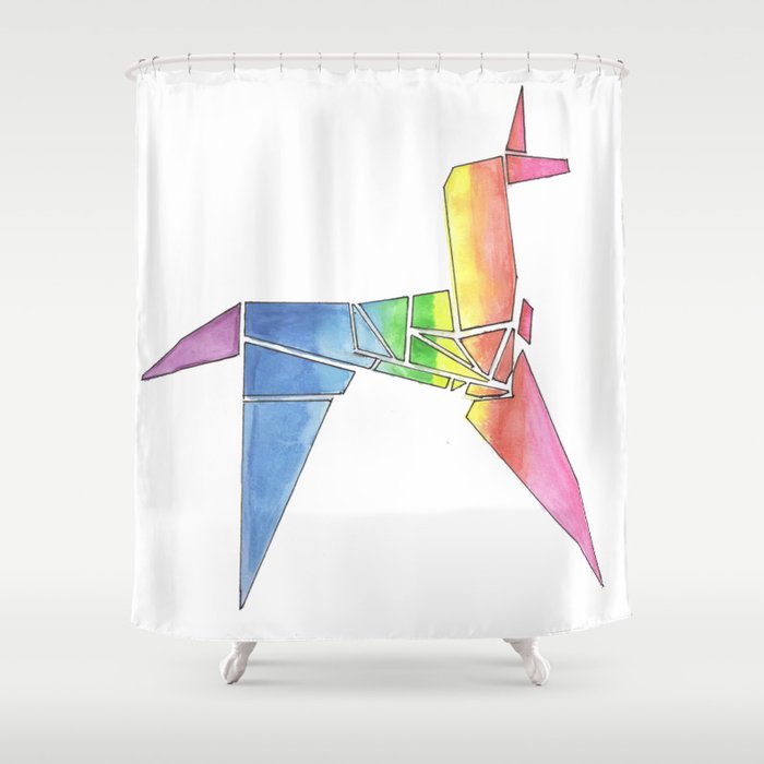 Origami Unicorn - Blade Runner Shower Curtain