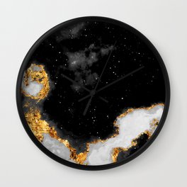 100 Starry Nebulas in Space Black and White 036 (Portrait) Wall Clock