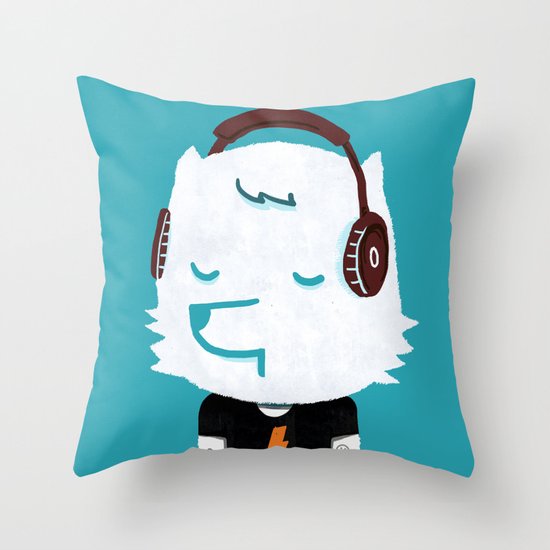 Metal Rock Dog Throw Pillow