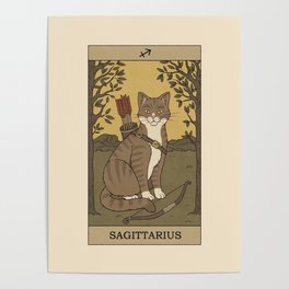 Sagittarius Cat Poster | Oracle, Pet, Drawing, Astrology, Horoscope, Animal, Cats, Tarotcard, Zodiacsigns, Sagittarius 